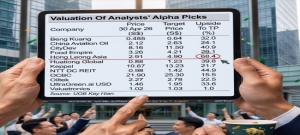 Which stock has the highest upside potential in UOBKH's current alpha picks portfolio?