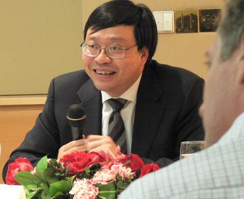 Richard Lo, President & CEO, Techcomp, at last Friday's briefing at Fullerton Hotel. Photo by Leong Chan Teik